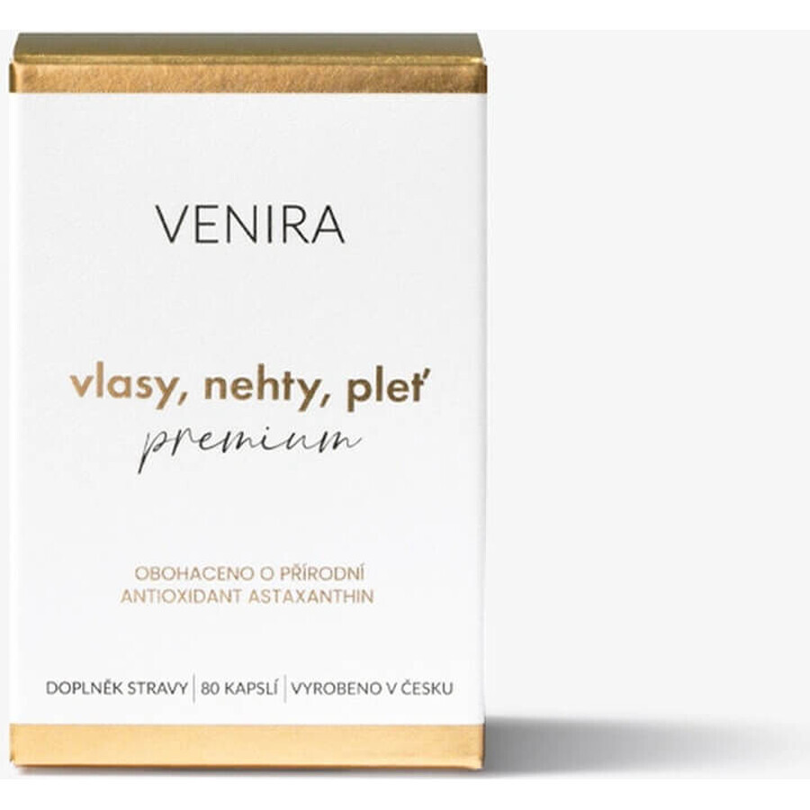 VENIRA PREMIUM capsules pour les cheveux, les ongles et la peau, traitement de 40 jours 1×80 cps, supplément nutritionnel