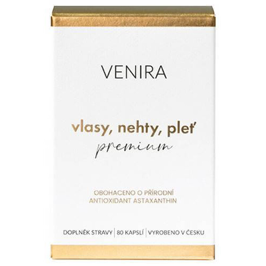 VENIRA PREMIUM capsules pour les cheveux, les ongles et la peau, traitement de 40 jours 1×80 cps, supplément nutritionnel