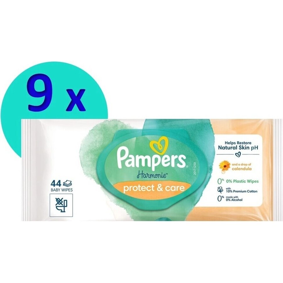 PAMPERS HARMONIE HARMONIE PROTECT&CARE WIPES 396KS 396KS 1×396 Stück, Feuchttücher