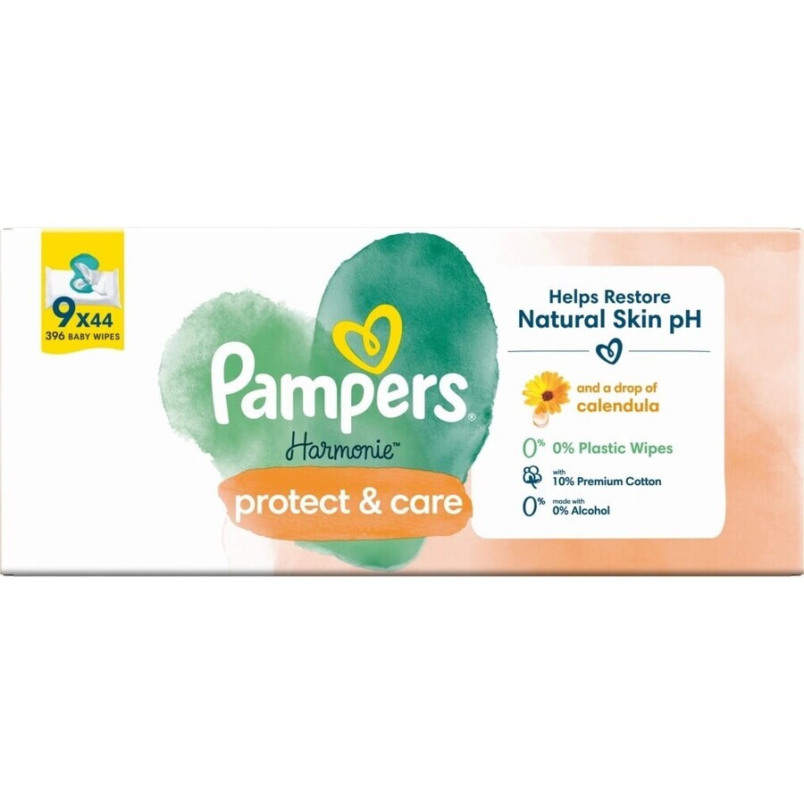 PAMPERS HARMONIE HARMONIE PROTECT&CARE WIPES 396KS 396KS 1×396 Stück, Feuchttücher