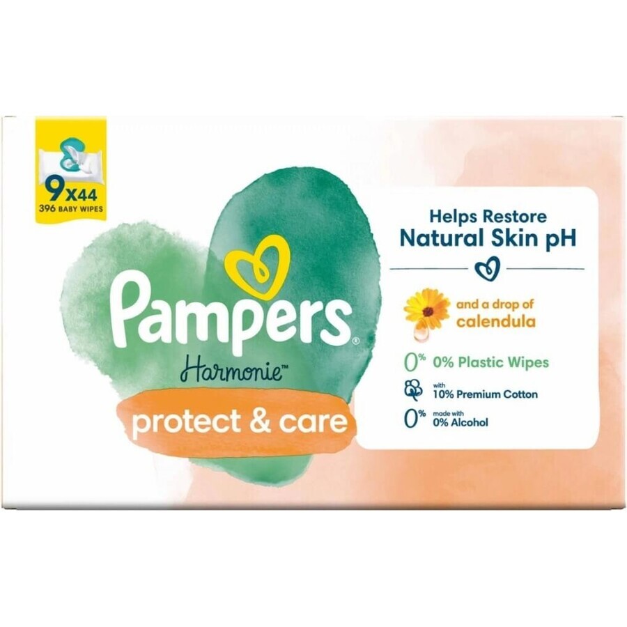 PAMPERS HARMONIE HARMONIE PROTECT&CARE WIPES 396KS 396KS 1×396 Stück, Feuchttücher