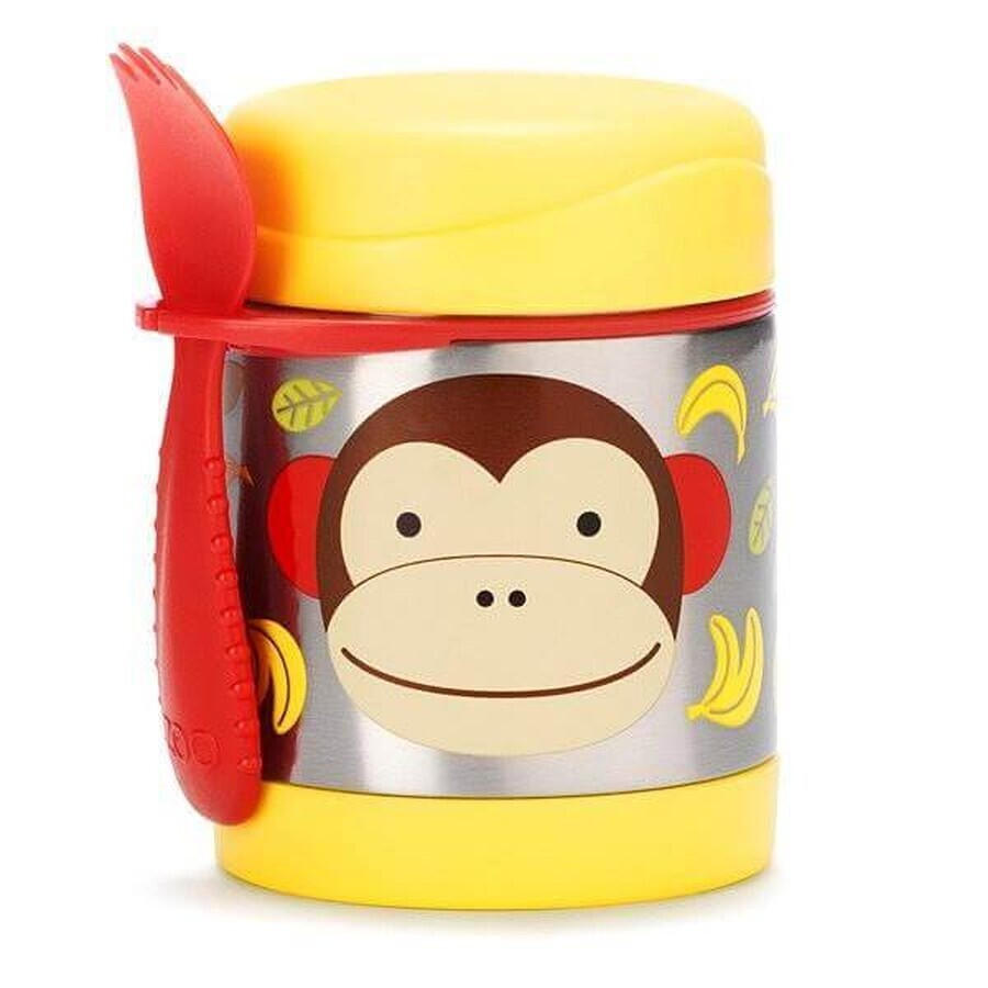 Thermos alimentaire Zoo avec fourchette - Singe 12m+ 1×1 pc, thermos alimentaire