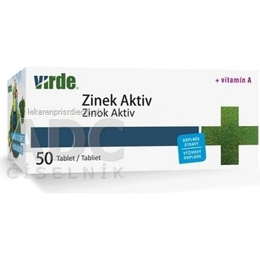 VIRDE ZINOK ACTIV + VITAMIN A 1×50 tbl, Nahrungsergänzungsmittel