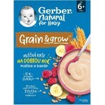 Gerber Natural Milk Porridge Grano-Avena 1×220 g, lampone e banana (da 6 mesi)