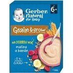 Gerber Natural Milk Porridge Grano-Avena 1×220 g, lampone e banana (da 6 mesi)