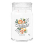 Yankee Candle Signature Signature Large White Spruce & Grapefruit 1×567 g, bougie parfumée