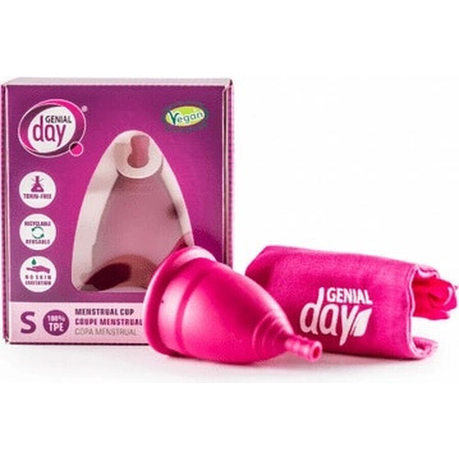 Coupe menstruelle Genial Day, taille S 1×1 pc, coupe menstruelle