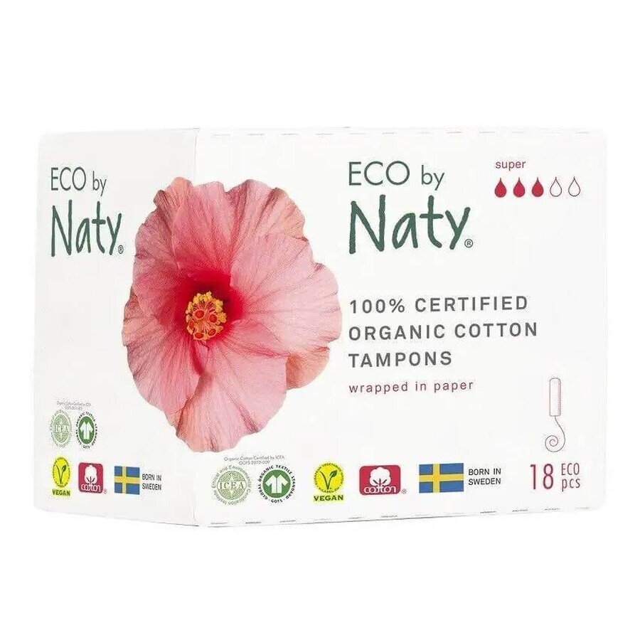 ECO BY NATY Tampons pour femmes (18 pièces) - super 1×18 pièces