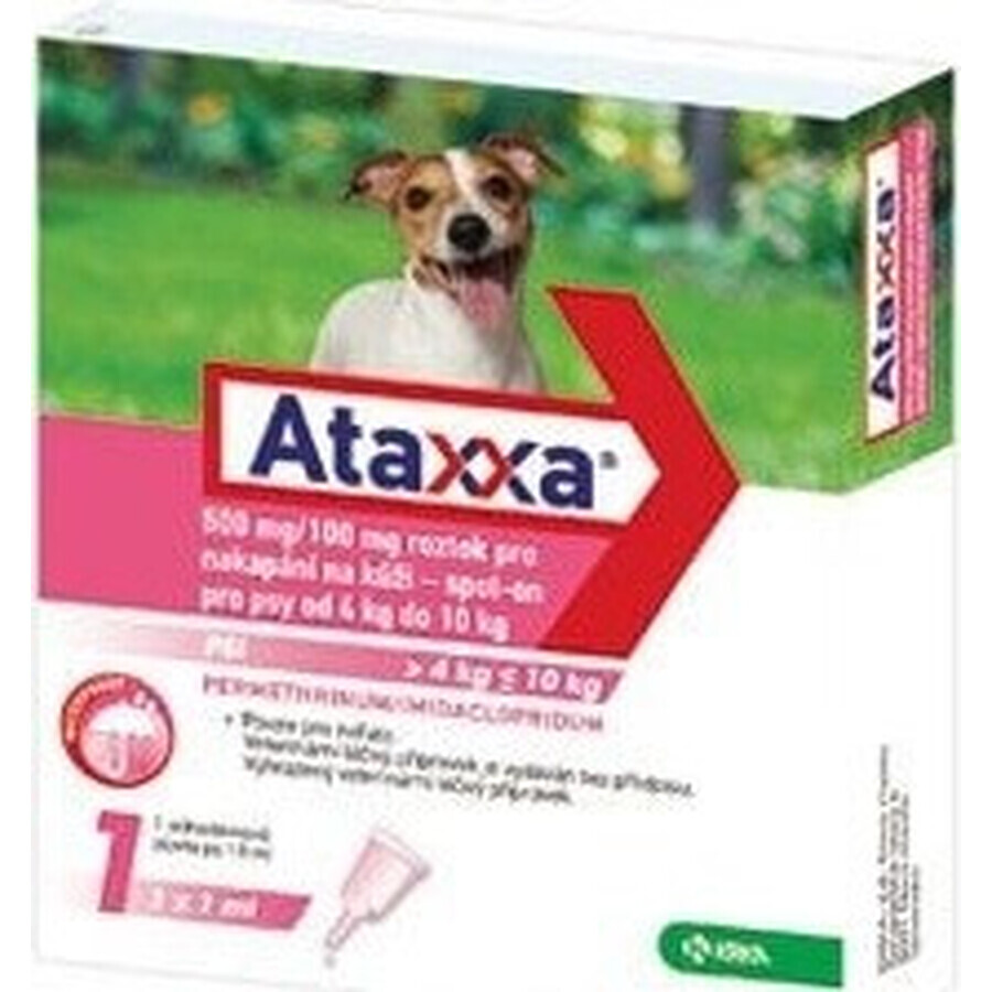 Ataxxa 500 mg/100 mg (chiens de 4 kg à 10 kg) 1×1 ml, solution pour chiens