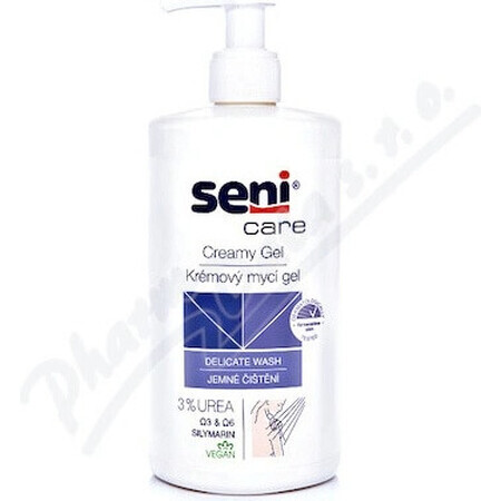 Seni Care Creamy shower gel 3% urea, omega 3,6, silymarin, 1x500 ml