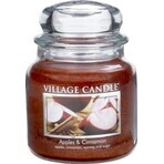 Village Candle Candela profumata in vetro - Mela e cannella, media 1×1 pz.