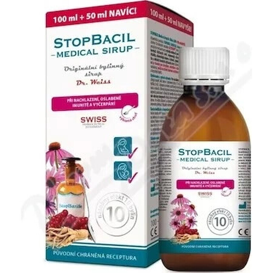 STOPBACIL Medische hoestsiroop Dr Weiss 1×150 ml, hoestsiroop