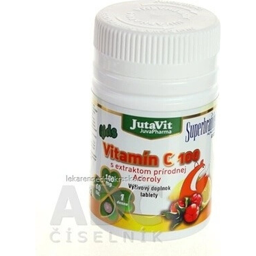 JutaVit Vitamine C 100 enfants 1×60 pcs, complément alimentaire