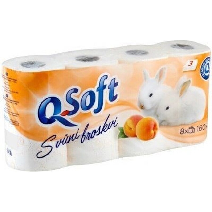 Toilet Tissue Q SOFT 3 ply 1×8 pieces, peach flavored