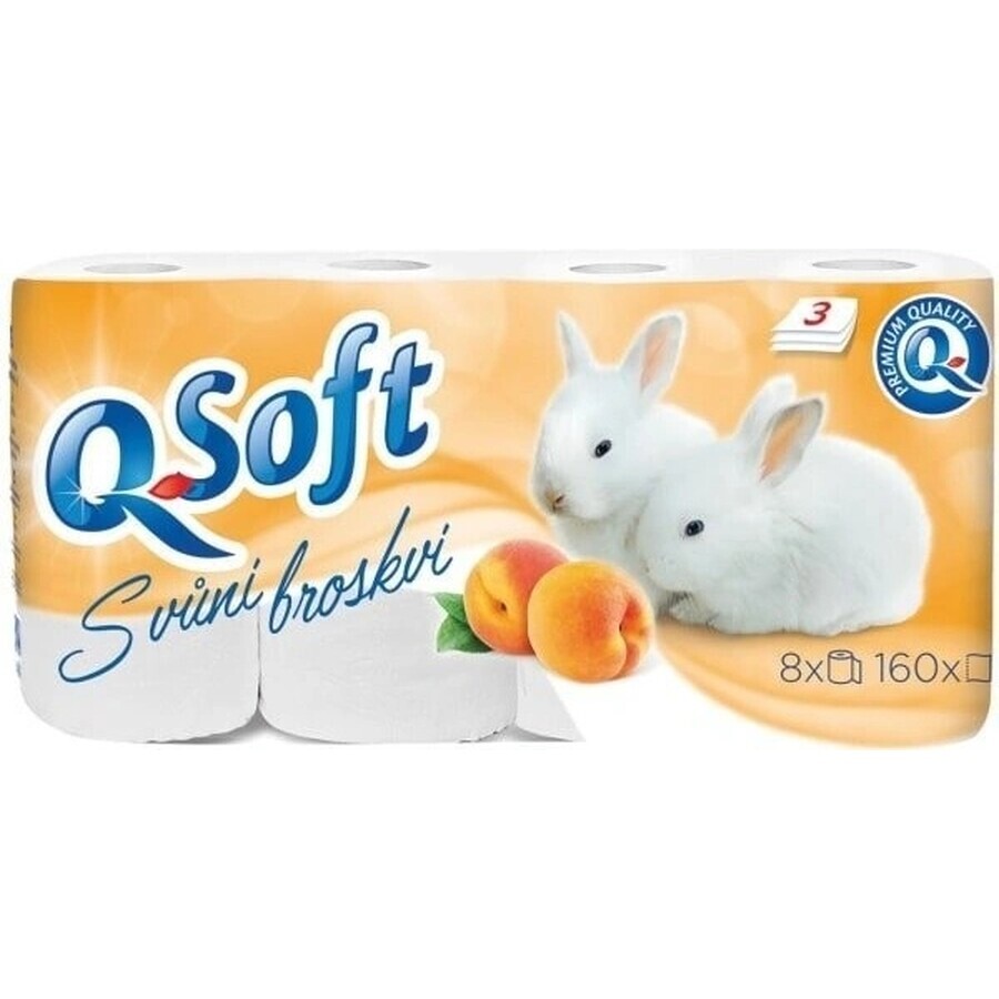 Toilet Tissue Q SOFT 3 ply 1×8 pieces, peach flavored