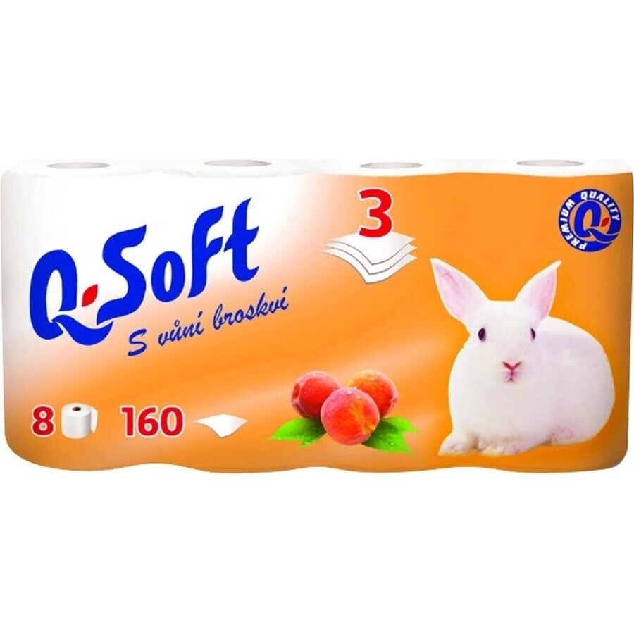 Toilet Tissue Q SOFT 3 ply 1×8 pieces, peach flavored