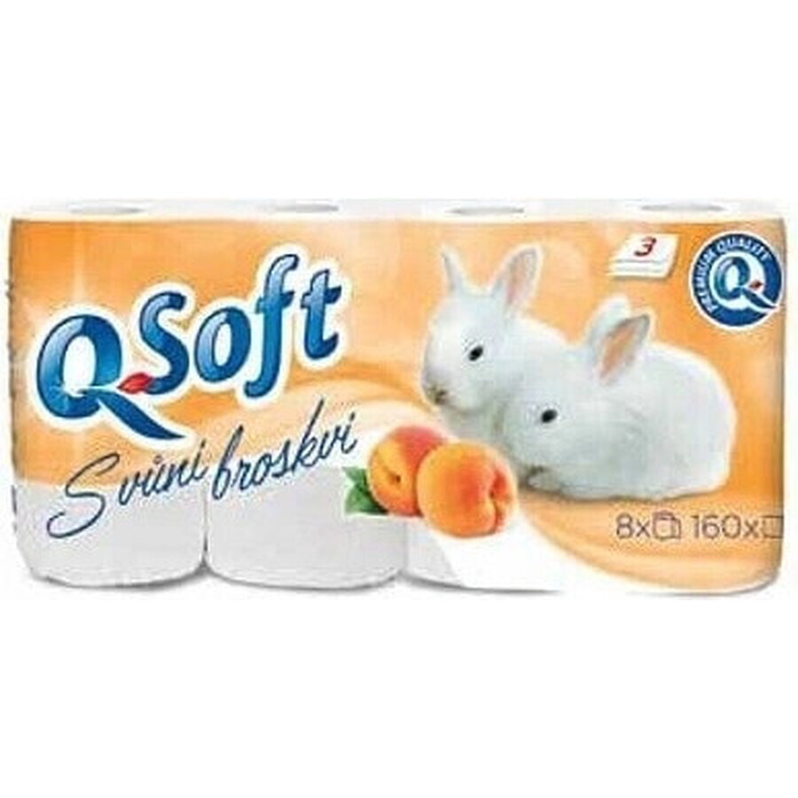 Toilet Tissue Q SOFT 3 ply 1×8 pieces, peach flavored