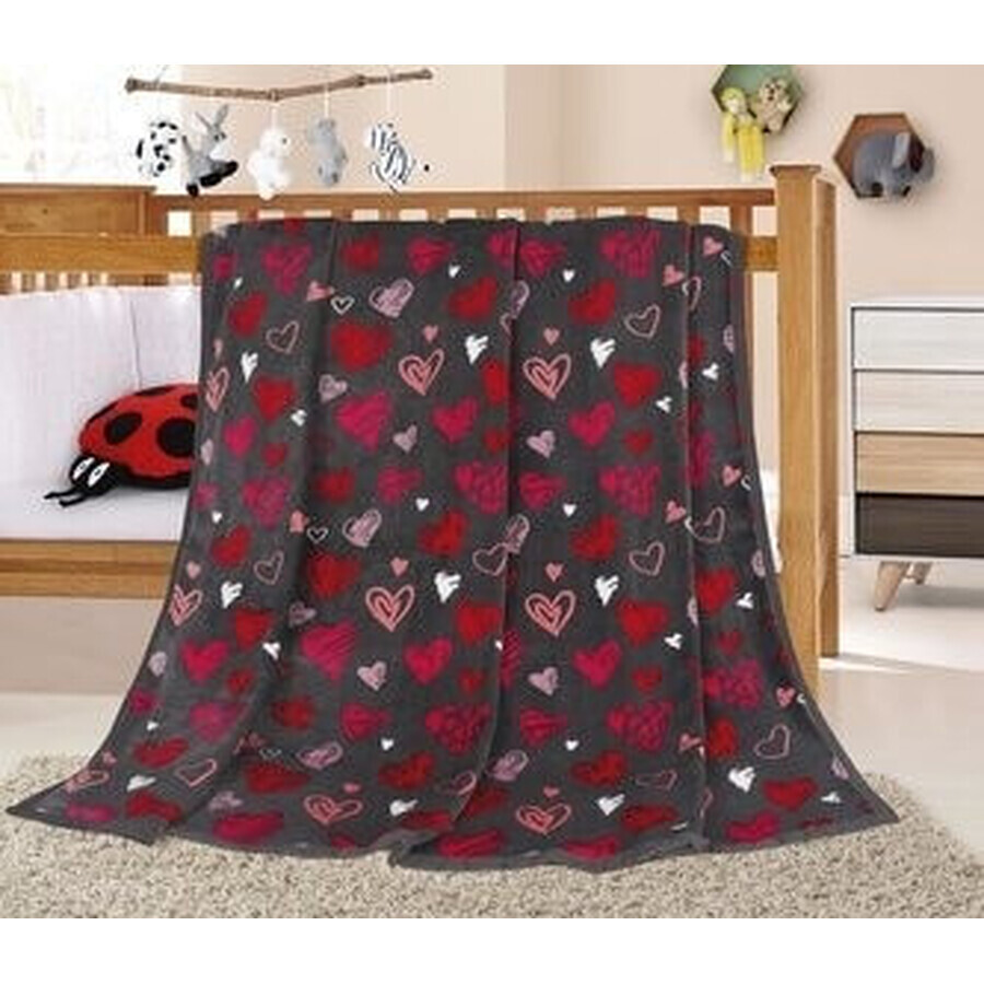 Baby blanket ELLA 1005/115 75x100cm 75x100cm hearts 1×1 pc, baby blanket