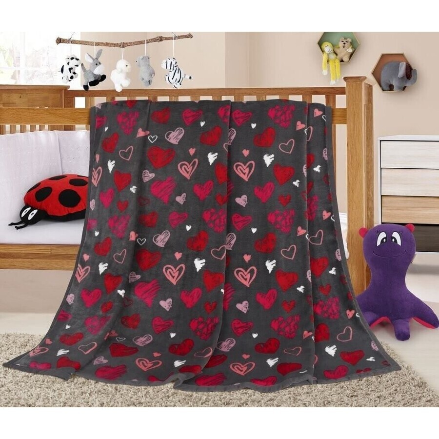 Baby blanket ELLA 1005/115 75x100cm 75x100cm hearts 1×1 pc, baby blanket