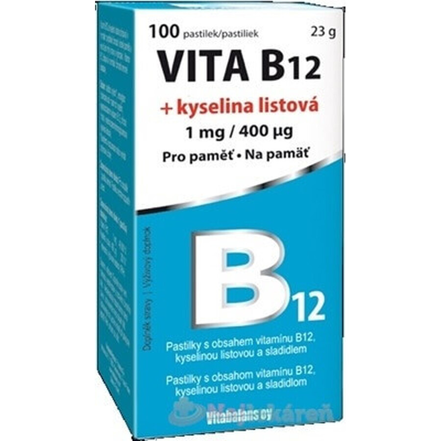 Vitabalans VITA B12 + folic acid 1×100 tbl, vitamin B12