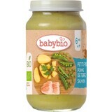 BABYBIO organic peas and potatoes with salmon 1×200 g, organic vegetable garnish