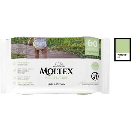 Moltex Pure & Nature EKO Toallitas húmedas al agua 1×60 unidades, toallitas húmedas