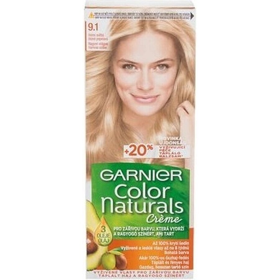 Garnier Color Naturals Coloración Permanente 9.1 Rubio Muy Claro Rubio Ceniza 1×1 pieza, coloración capilar