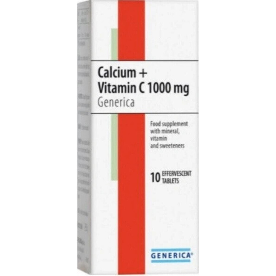 GENERICA Calcium + Vitamin C 1000 mg 1×10 tbl, food supplement