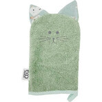 EKO Cotton napkin with ears Cat Olive green Cat Olive 20x15 cm 1×1 pc, baby towel