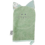 EKO Cotton napkin with ears Cat Olive green Cat Olive 20x15 cm 1×1 pc, baby towel