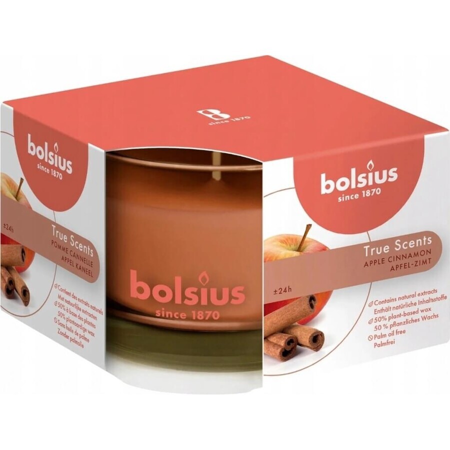 Bolsius Aromatic 2.0 Apfel-Zimt-Duftkerze aus Glas 1×1 Stück, Größe 90 x 63 mm