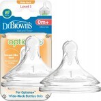 OPZIONI DEL Dr. BROWN+ LIVELLO 1 1×2 pezzi, collo largo, silicone, 0M+