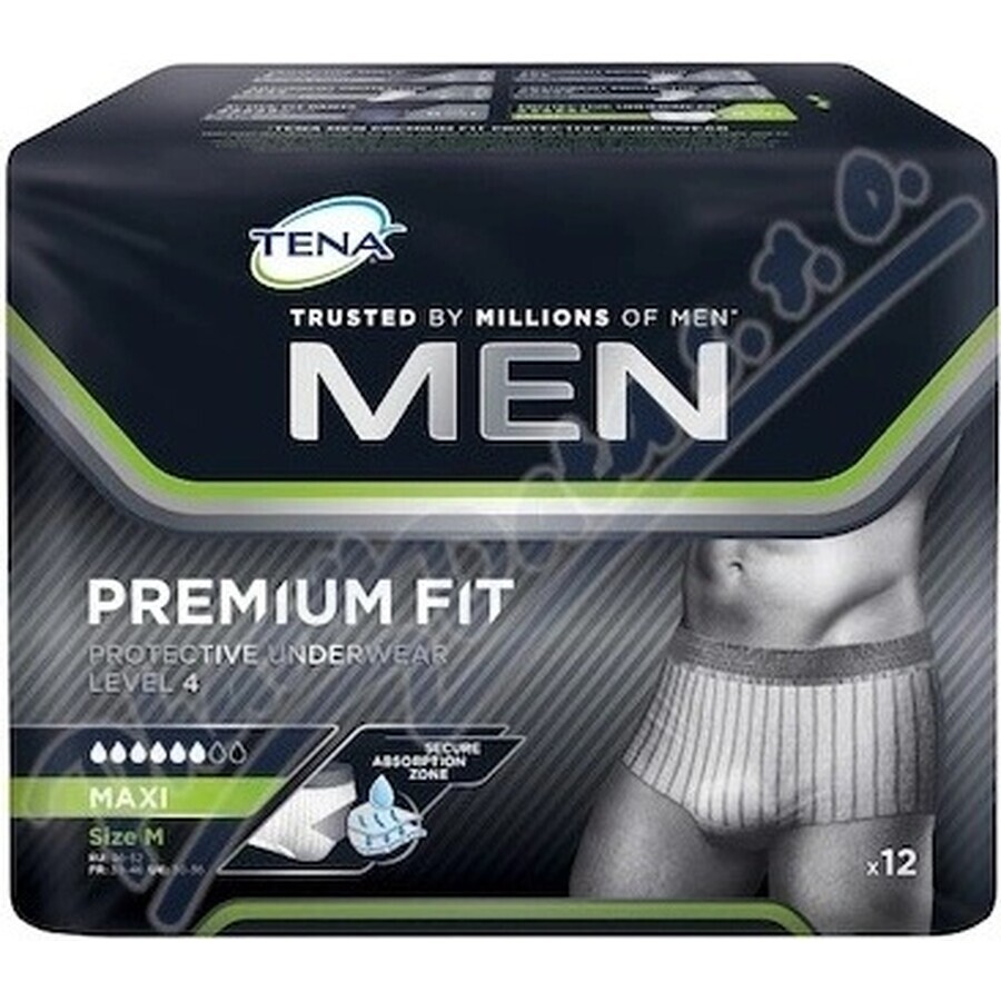 TENA Sous-vêtements de protection pour hommes Niveau 4 M 1×12 pièces, sous-vêtements