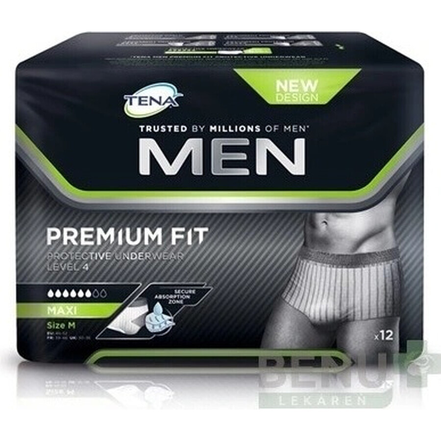 TENA Sous-vêtements de protection pour hommes Niveau 4 M 1×12 pièces, sous-vêtements