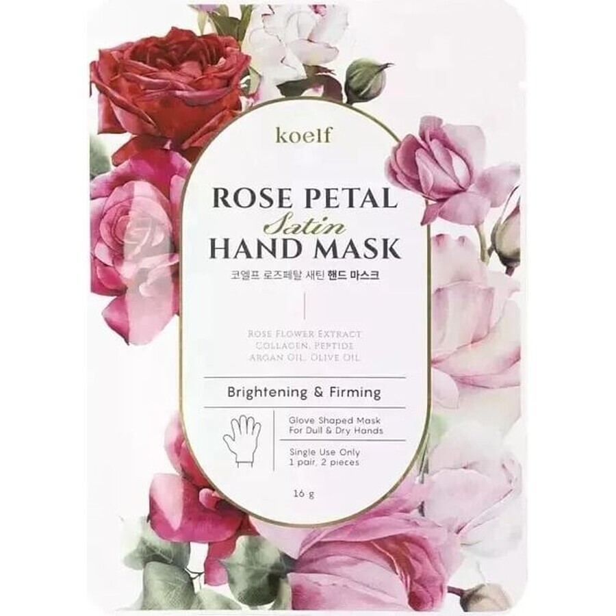 Petitfee & Koelf Masque pour les mains en satin avec pétales de rose 16 g / 2 pcs 1×16 g / 2 pcs