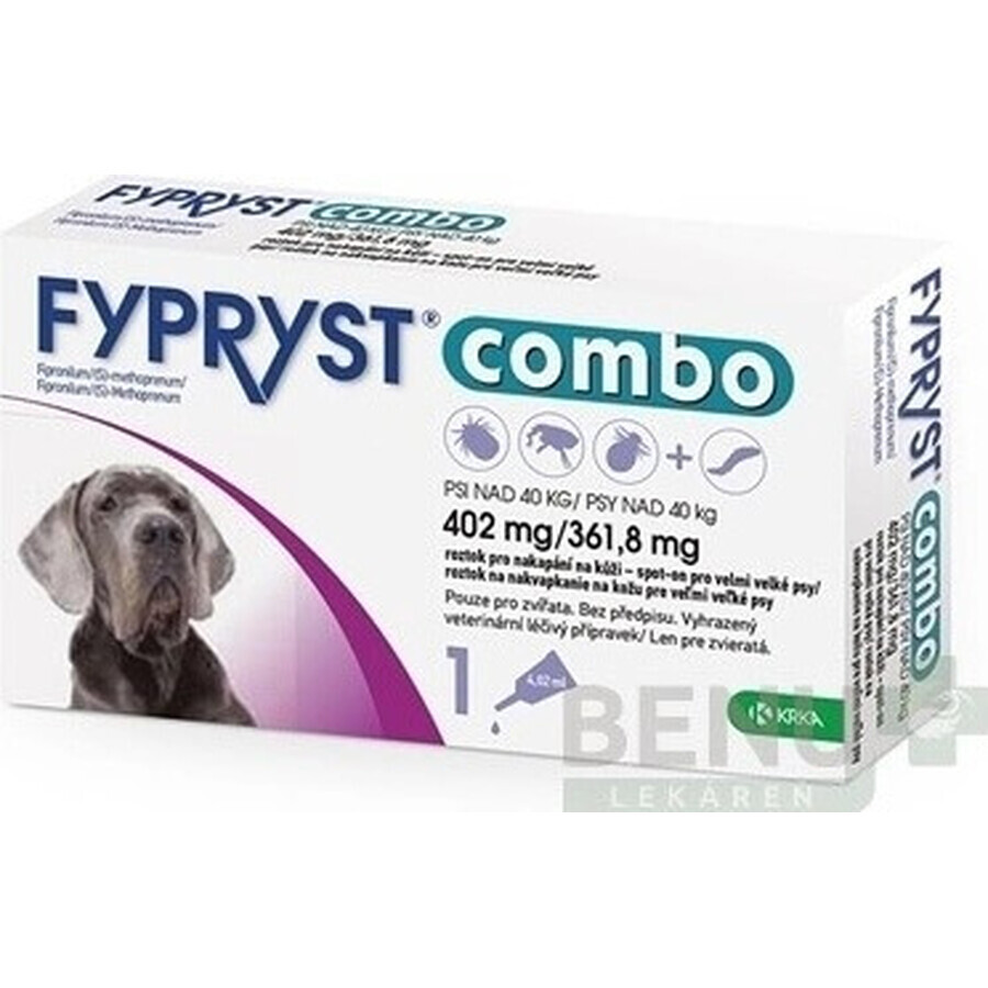 FYPRYST combo 402 mg/361,8 mg PSY OVER 40 KG 1×4,02 ml, préparation contre les puces