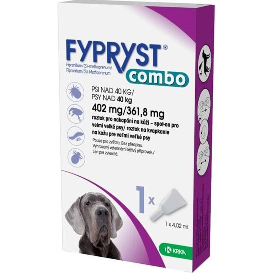 FYPRYST combo 402 mg/361,8 mg PSY OVER 40 KG 1×4,02 ml, préparation contre les puces