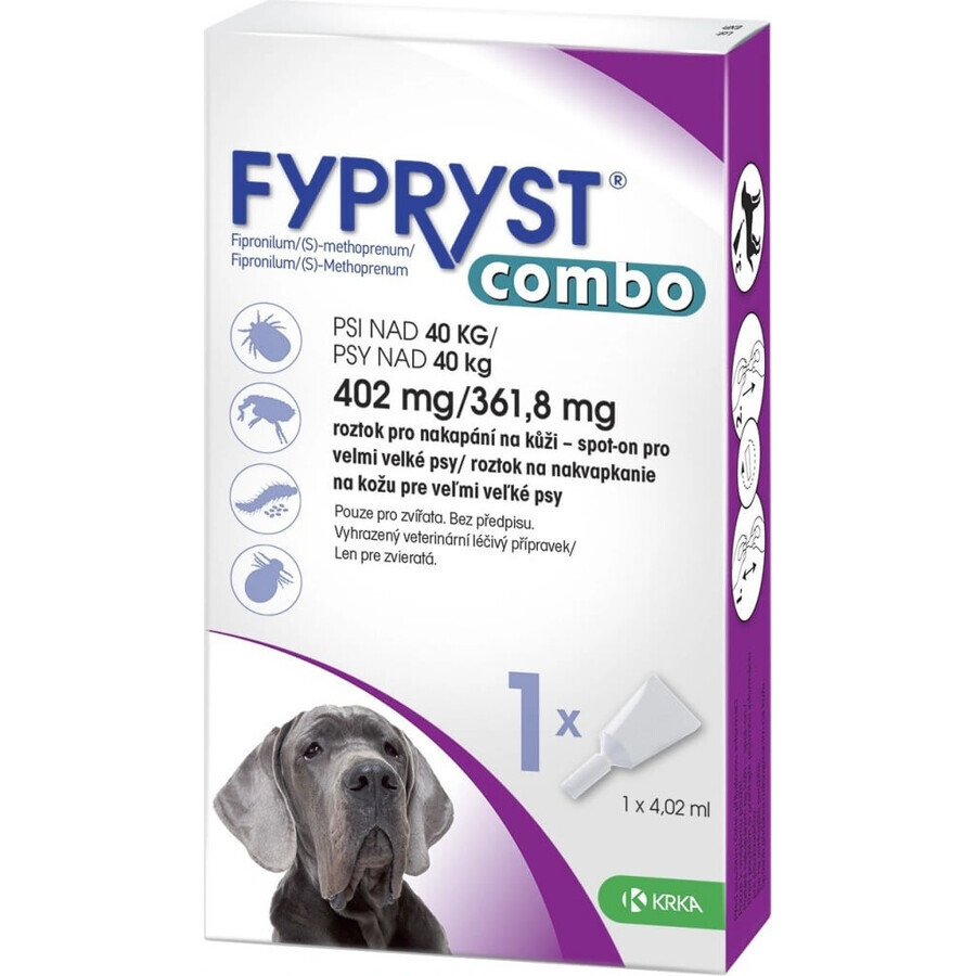 FYPRYST combo 402 mg/361,8 mg PSY OVER 40 KG 1×4,02 ml, préparation contre les puces