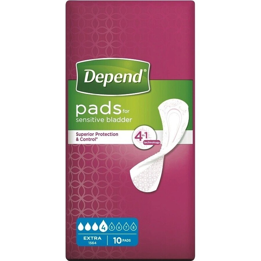 DEPEND EXTRA 1×10 pcs, serviettes pour l'incontinence