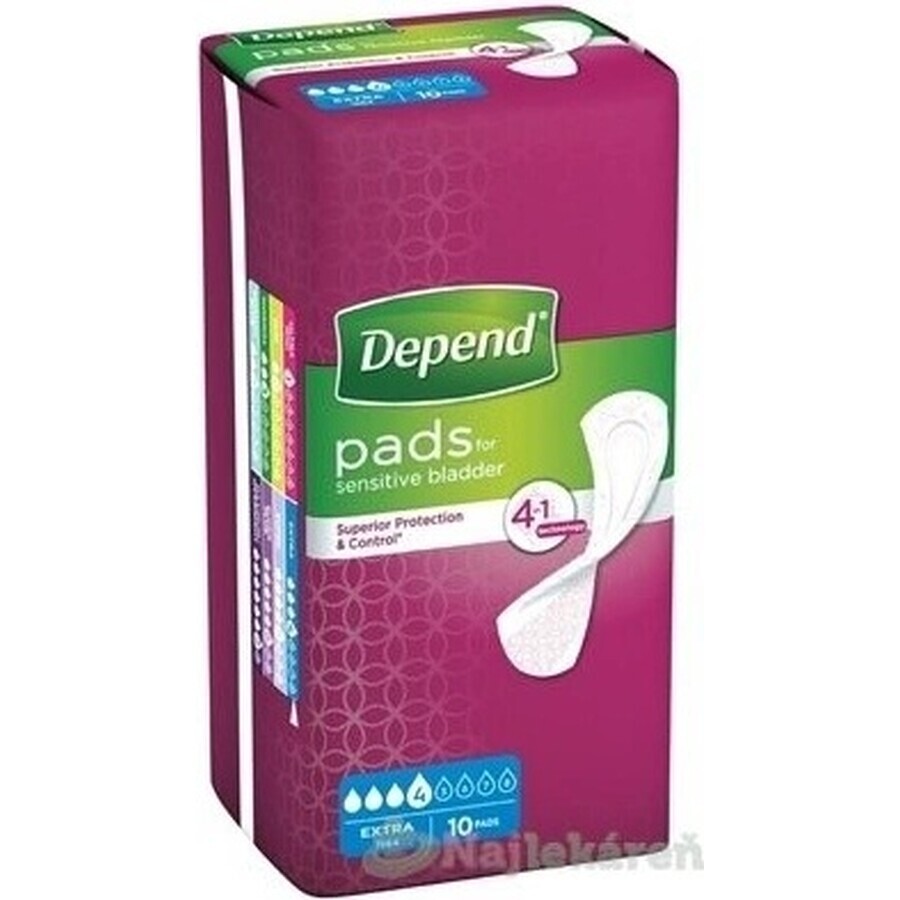 DEPEND EXTRA 1×10 pcs, serviettes pour l'incontinence