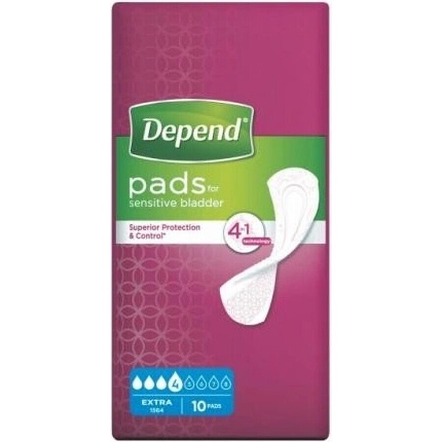 DEPEND EXTRA 1×10 pcs, serviettes pour l'incontinence