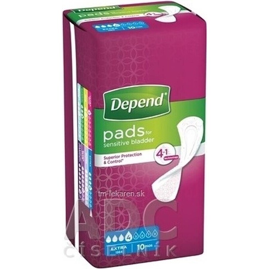 DEPEND EXTRA 1×10 pcs, serviettes pour l'incontinence