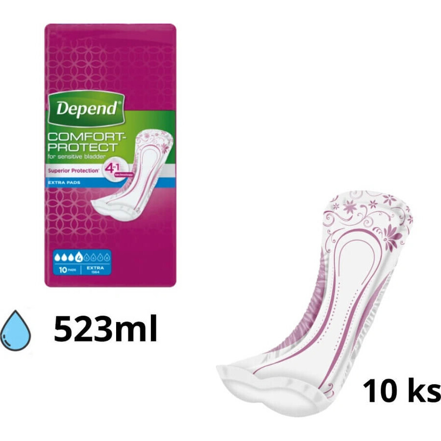 DEPEND EXTRA 1×10 pcs, serviettes pour l'incontinence