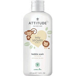 ATTITUDE Baby deja espuma de baño con sabor a zumo de pera 1×473 ml, jabón de manos espumoso para bebés