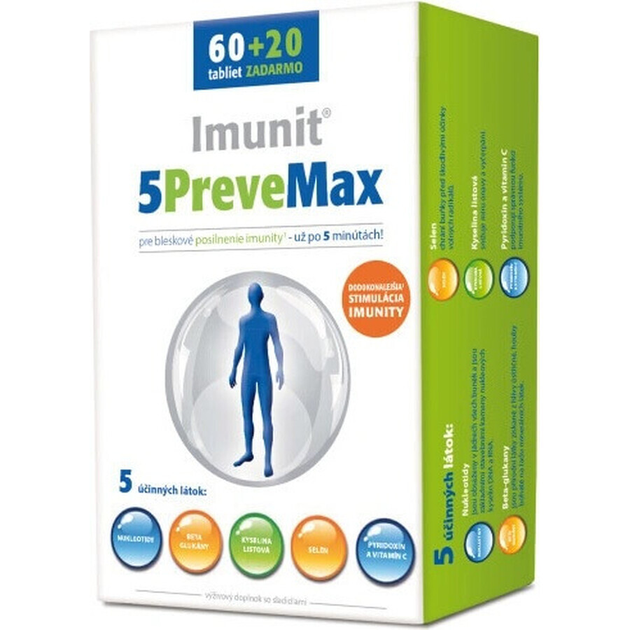 Imunit 5PreveMax 1×80 tbl, (met nucleotiden en bètaglucaan)