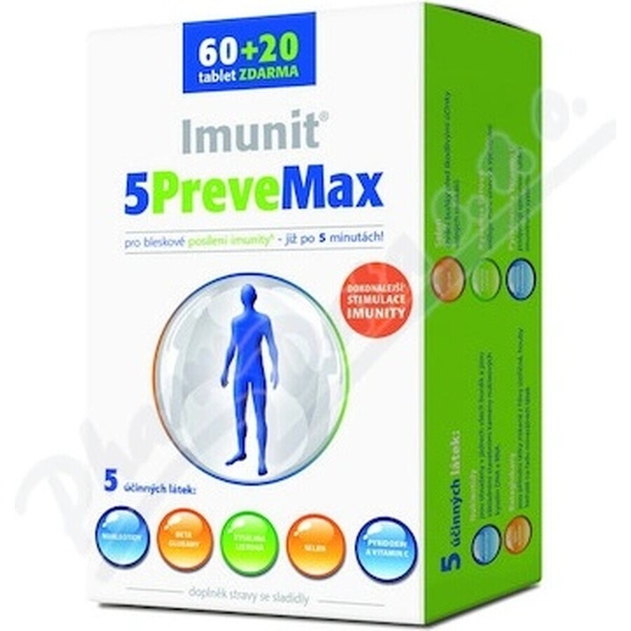 Imunit 5PreveMax 1×80 tbl, (met nucleotiden en bètaglucaan)