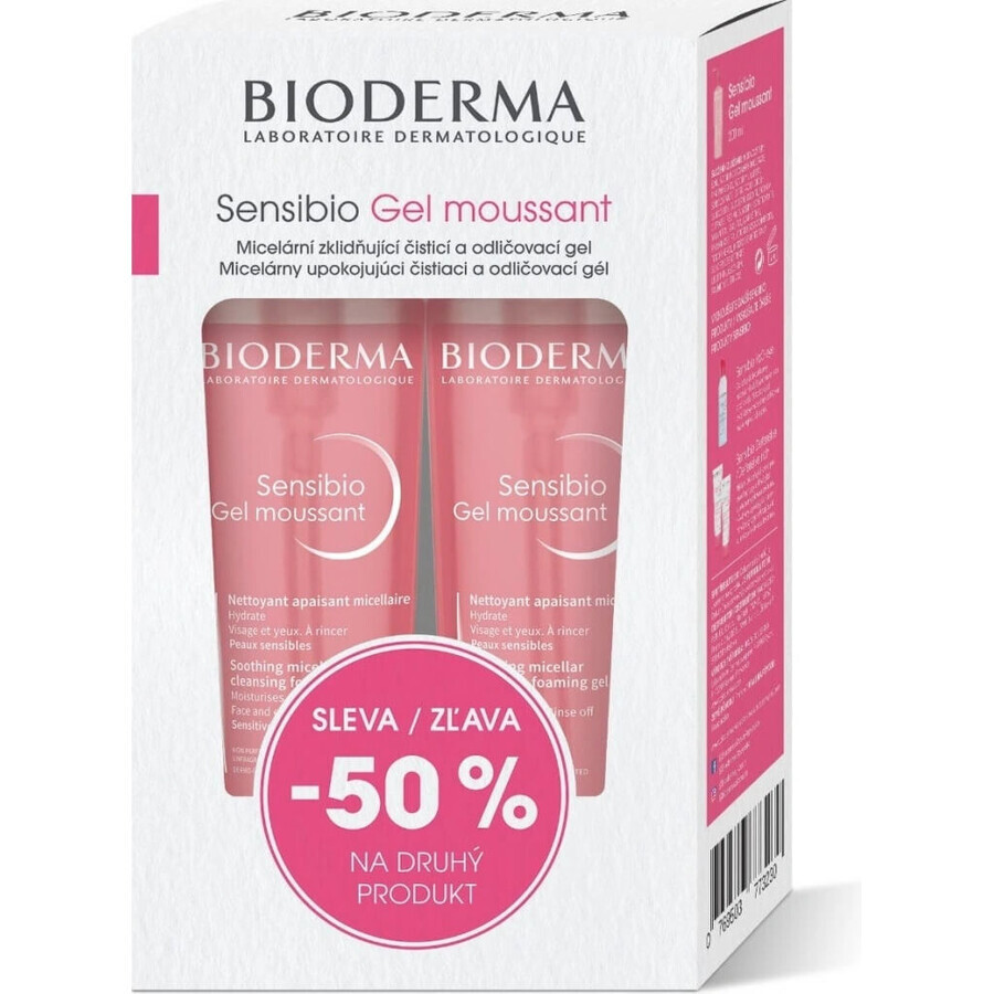 BIODERMA Sensibio Gel 200ml 1+1 Festival 2×200ml, gel nettoyant