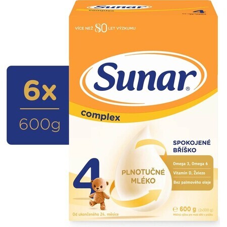 Sunar Complex 4 6×600 g, leche infantil, a partir de 24 meses