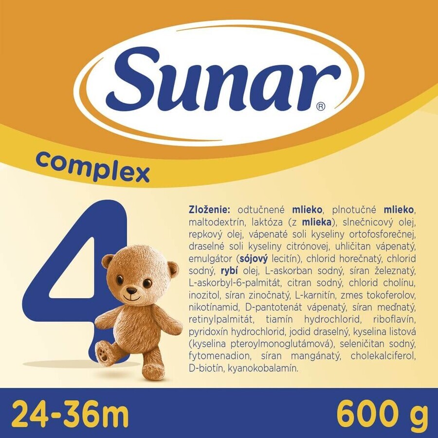 Sunar Complex 4 6×600 g, leche infantil, a partir de 24 meses