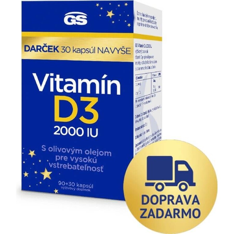 GS Vitamine D3 2000 IU 1×120 tbl, complément alimentaire